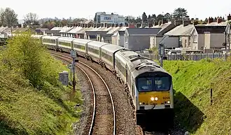The Enterprise Train approaching Portadown from Dublin on the 15 April 2014