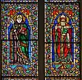 Two Prophets in the centre of the stained glass window designed by Taddeo Gaddi