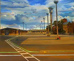 'The empty wharf from shed 5', oil on canvas, 100 x 122 cm, 2008, © Jane Bennett