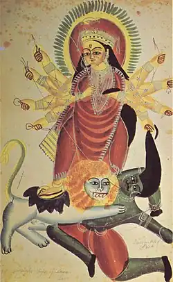 Durga and Mahishasura, c. 1880.