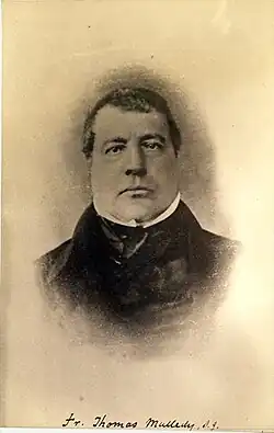 Oval portrait photograph of Thomas Mulledy