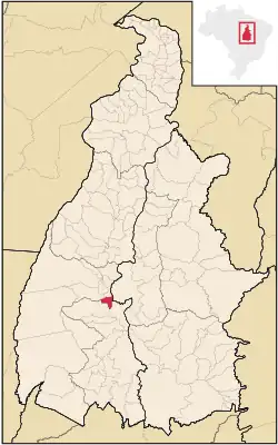 Location of Fátima in the state of Tocantins