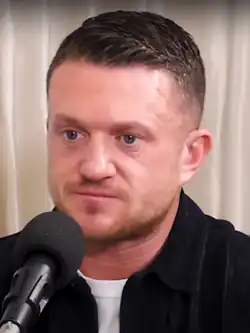 Tommy Robinson on the "Anything Goes With James English" Podcast in 2023.
