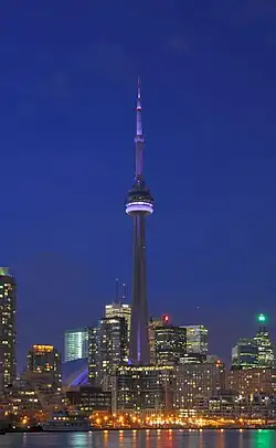 Image 2The CN Tower, located in downtown Toronto, Ontario, Canada, is a communications and observation tower standing 553.3 metres (1,815 ft) tall.