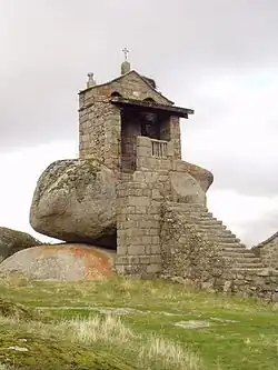 Church tower in Neila de San Miguel, municipality of Avila, Spain.