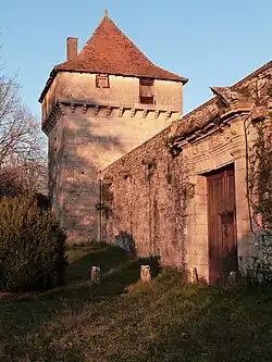The square tower of the Château of Cornusson, in Parisot