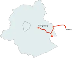 Map of route 39.