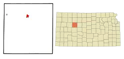 Location within Trego County and Kansas