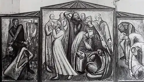 Triptycon. The Beheading of Sct. John the Baptist. Oil on canvas. Partial destroyed. ca.1927 (Artedonna p. 179)