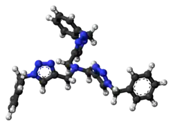 Ball-and-stick model of the TBTA molecule