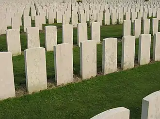 Graves at Tyne Cot Cemetery