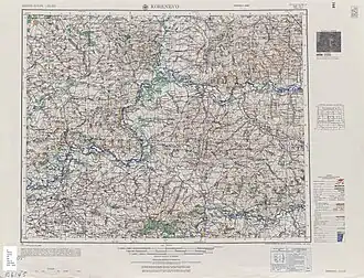 1954 map of the Korenevo-Sudzha Region showing Olgovka Forest.
