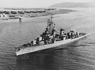 USS Robinson (DD-562) steaming into San Diego harbor in 1953