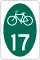 New York State Bicycle Route 17 marker