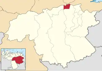 Location in Bolívar