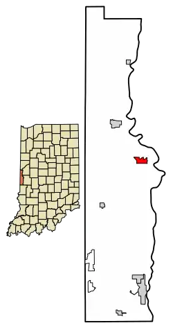 Location of Newport in Vermillion County, Indiana.