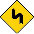 Double curve, first to left