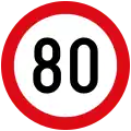 Maximum speed limit (80 km/h)