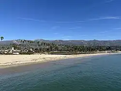 View of the Eastside and Riviera in Santa Barbara, California from the Stearns Wharf