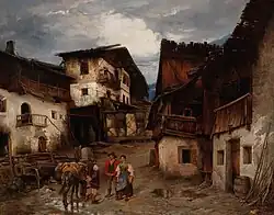Tyrolean Village Scene (1880)