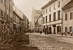 Photo of a wide city street