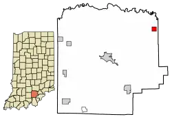 Location of Little York in Washington County, Indiana.