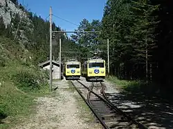 Two trains crossing in Aipl station