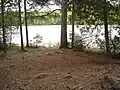 Looking south across Whale Lake. Campsite in the foreground.