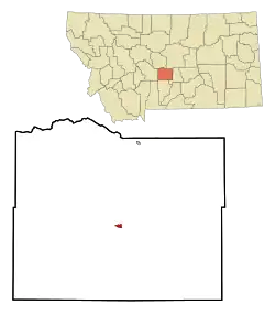 Location of Harlowton, Montana
