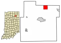 Location of Tri-Lakes in Whitley County, Indiana.