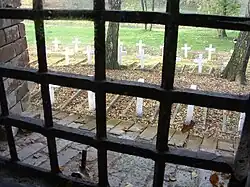 A view from the camp's window to the cemetery in the Rotunda of Zamosc