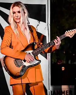 Bergman performing with Wild Belle in 2019