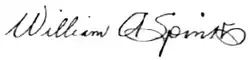 Image of signature, reading "William A. Spinks" clearly