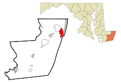 Location of West Ocean City, Maryland