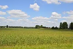 Fields on the township's southern border