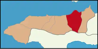 Map showing Çiftlikköy District in Yalova Province