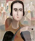 Young Woman with a Pipe (Andrée Vaurabourg), 1920 painting by Alice Bailly