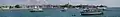 A panorama of Zanzibar, Tanzania, particularly the Stone Town, taken from the Indian Ocean
