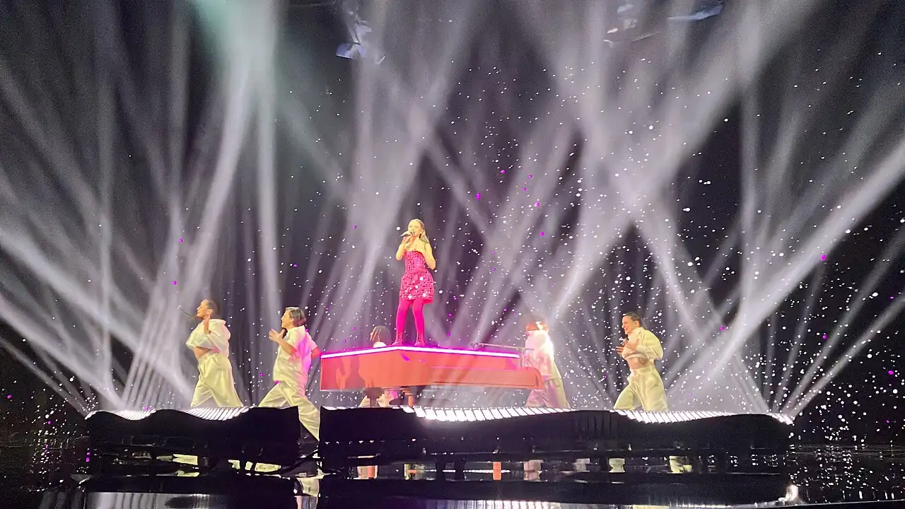 Clauzure performing at the Junior Eurovision Song Contest 2023
