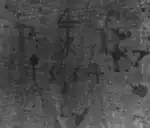 Infrared photograph 4: detail upper right, showing signature and date 1554