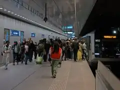 Metro line 52 platform in Amsterdam Centraal station