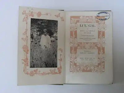 Frontispiece and title page layout of the 1903 book by Paul Laurence Dunbar, L'il Gal.
